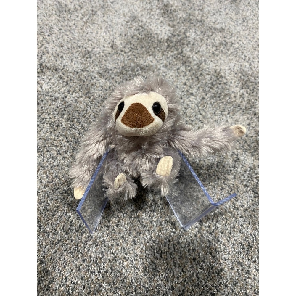Wild Republic Sloth Plush Stuffed Animal Grey Shaggy Fur Mini Toy
